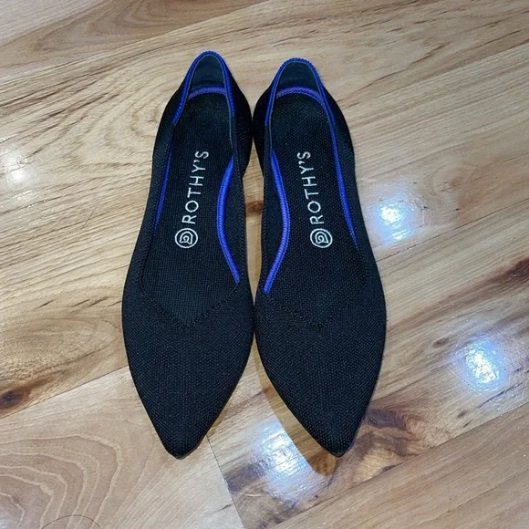 Rothy s Shoes Rothys The Point Flats Pointed Toe Black Size